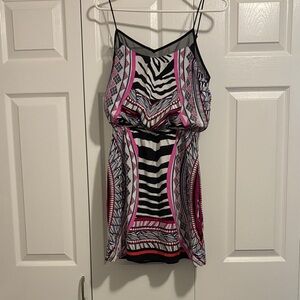Express Black and Pink Patterned Dress